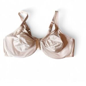 Warner's Blissful Benefits Shimmering Nylon Underwire Bra Tan Nude Size 38D